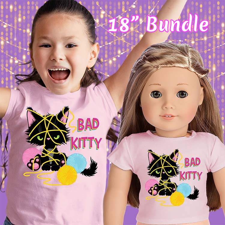 Bad Kitty, 18" Doll Regular Tee Bundle