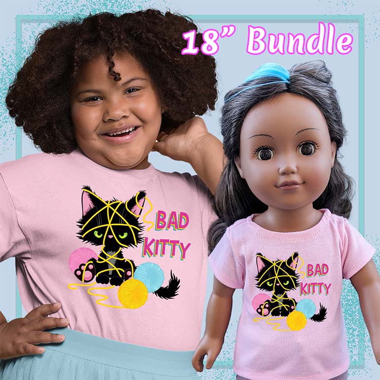 Bad Kitty, 18" Doll Regular Tee Bundle