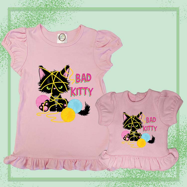 Bad Kitty, Extra Ruffle Girl's & Doll Shirts