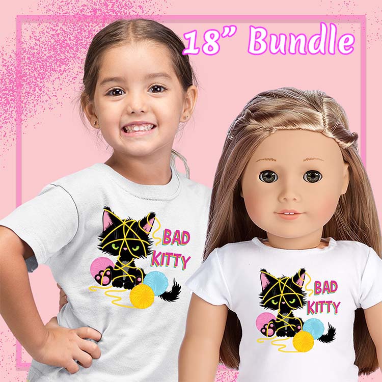 Bad Kitty, 18" Doll Regular Tee Bundle