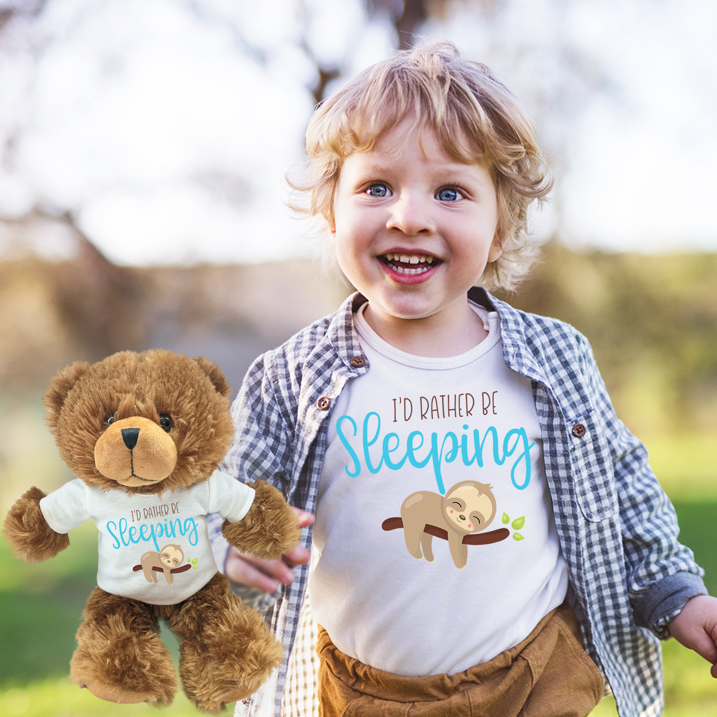 Rather Be Sleeping Sloth, Toddler Teddy Bear Bundle