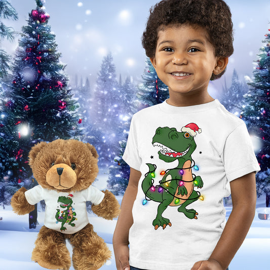 Christmas T-Rex, Toddler Teddy Bear Bundle