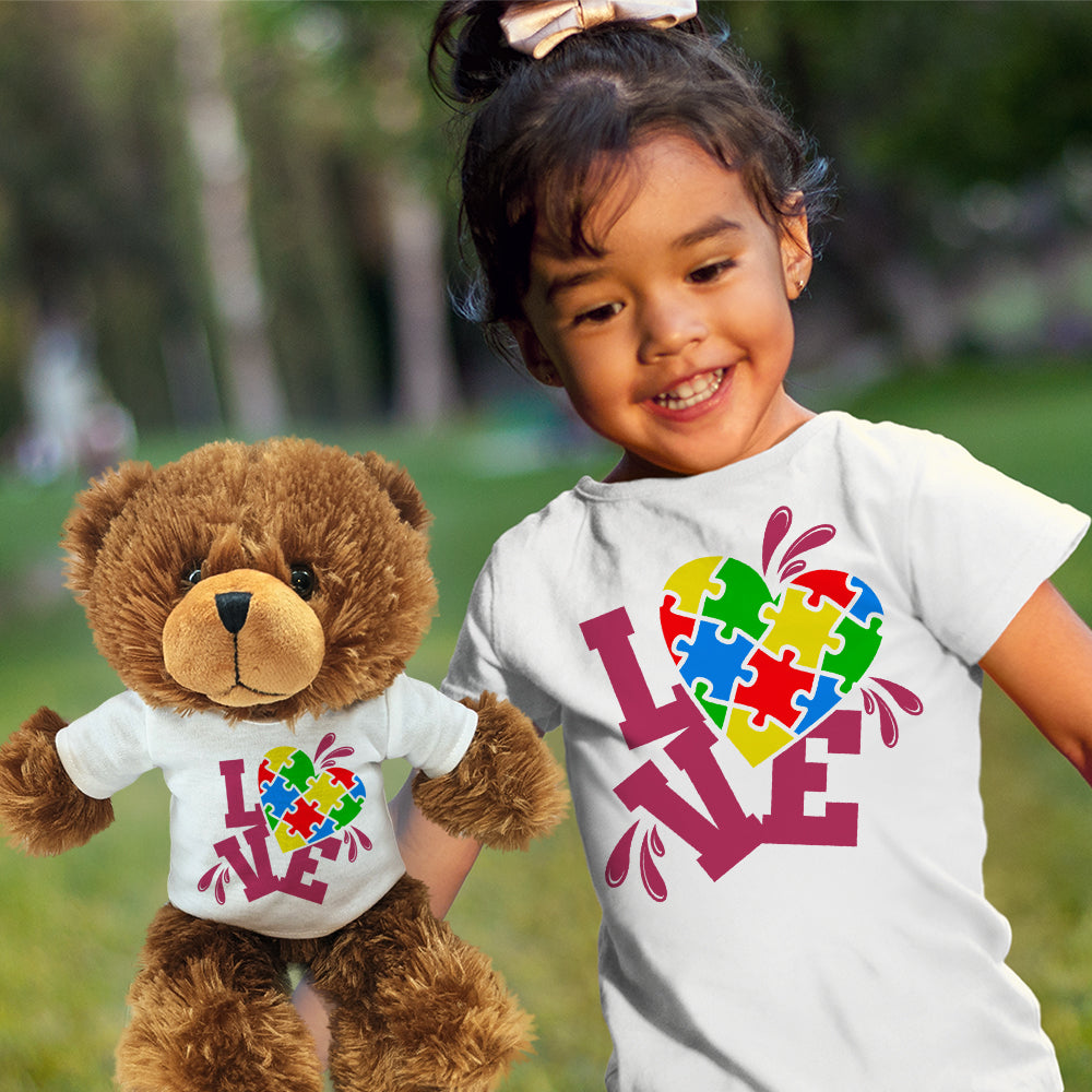 Autism Love Heart, Toddler Teddy Bear Bundle