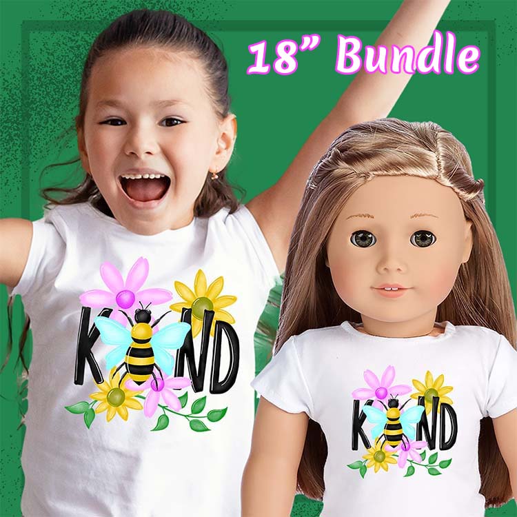 Bee Kind, 18" Doll Regular Tee Bundle