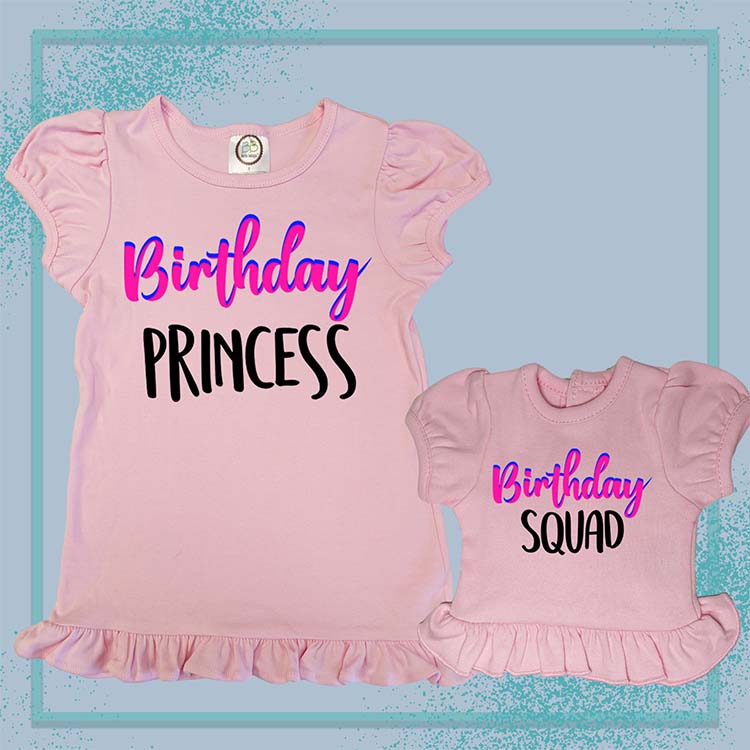 Birthday Princess, Extra Ruffle Girl's & Doll Shirts