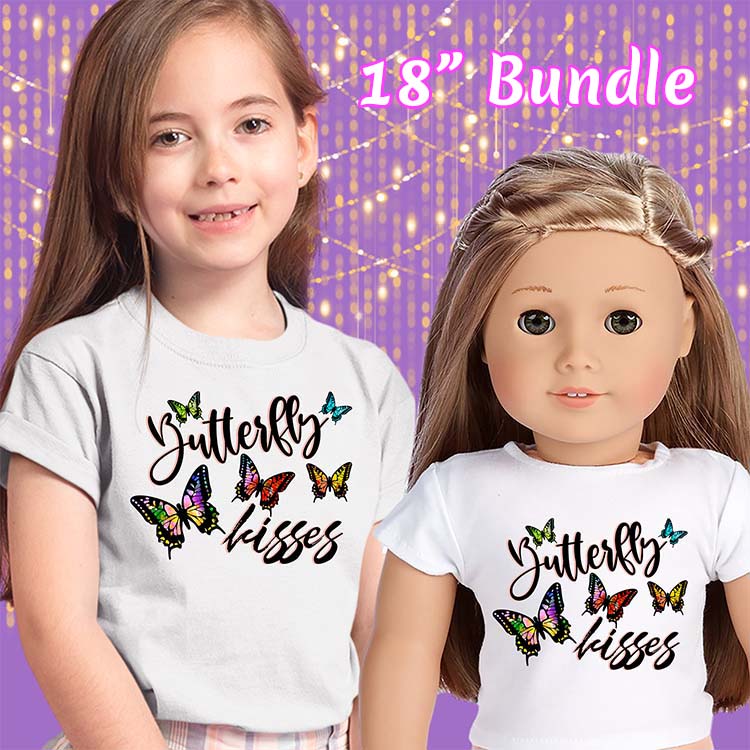 Butterfly Kisses, 18" Doll Regular Tee Bundle