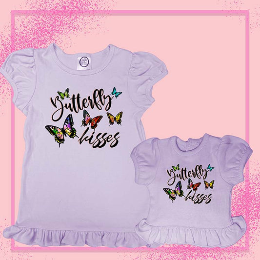 Butterfly Kisses, Extra Ruffle Girl's & Doll Shirts