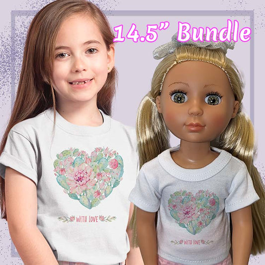 Cactus Heart, 14" Doll Regular Tee Bundle