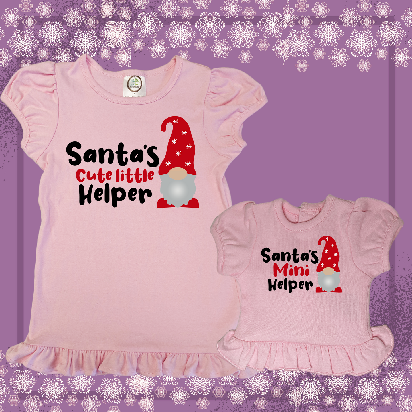 Santa's Cute Little Helper, 18" Doll Ruffle Tee Bundle