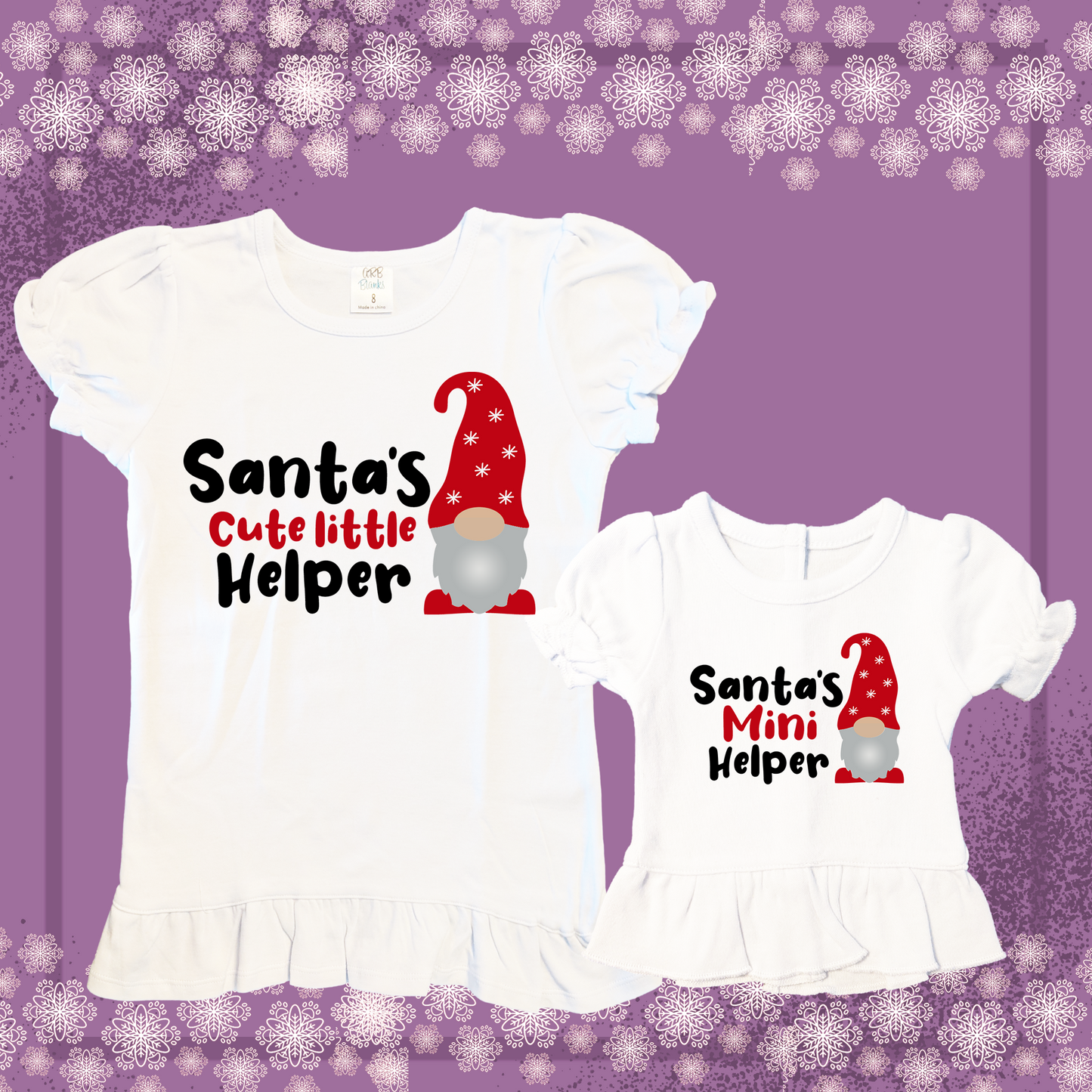 Santa's Cute Little Helper, 18" Doll Ruffle Tee Bundle