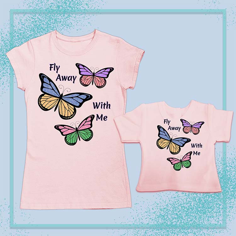 Fly Away with Me Butterflies, 18" Doll Regular Tee Bundle