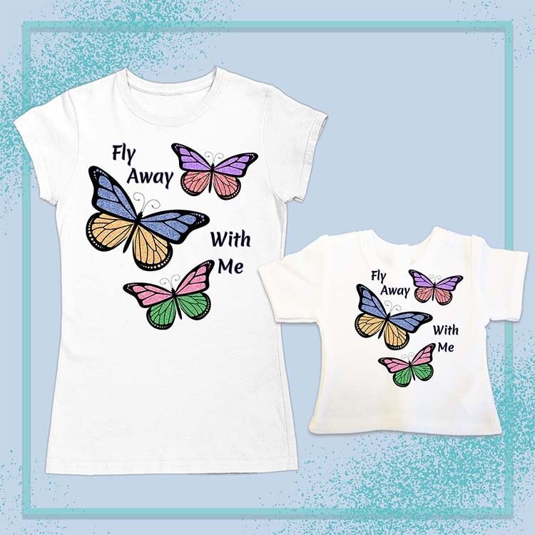 Fly Away with Me Butterflies, 14" Doll Regular Tee Bundle