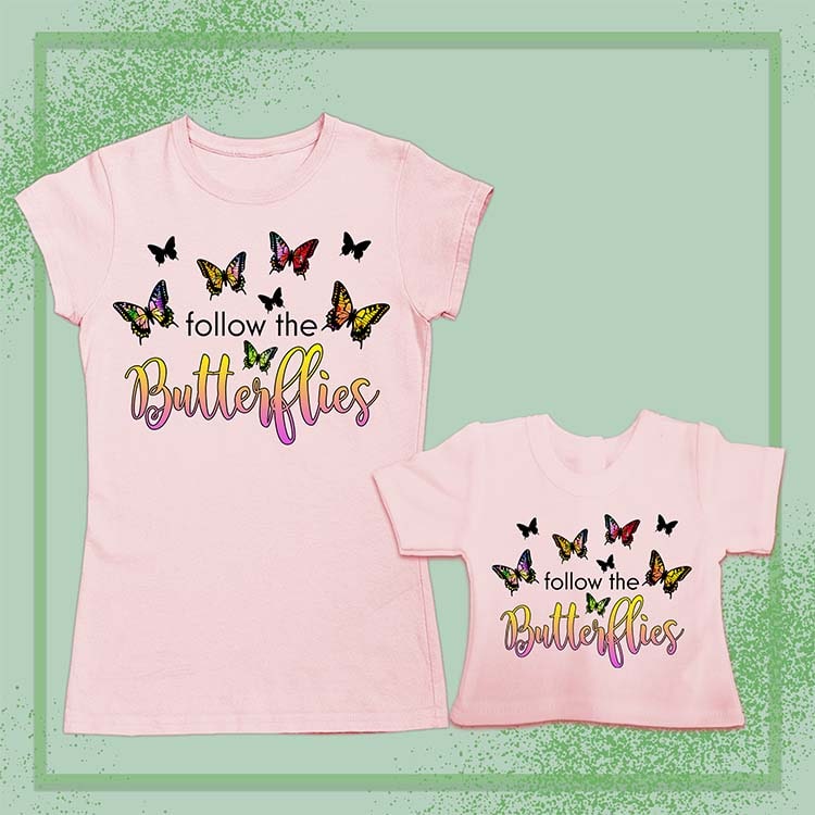 Follow The Butterflies, Extra Regular Girl's & Doll Shirts