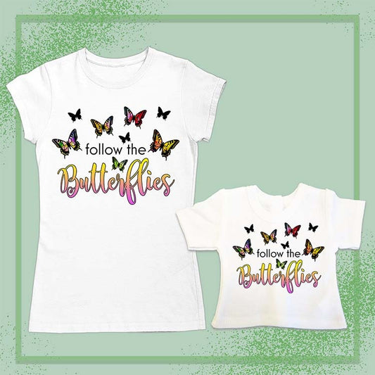 Follow The Butterflies, Extra Regular Girl's & Doll Shirts