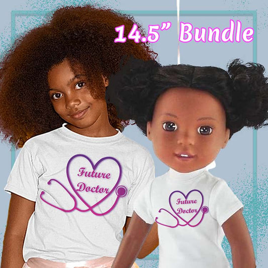 Future Doctor, 14" Doll Regular Tee Bundle