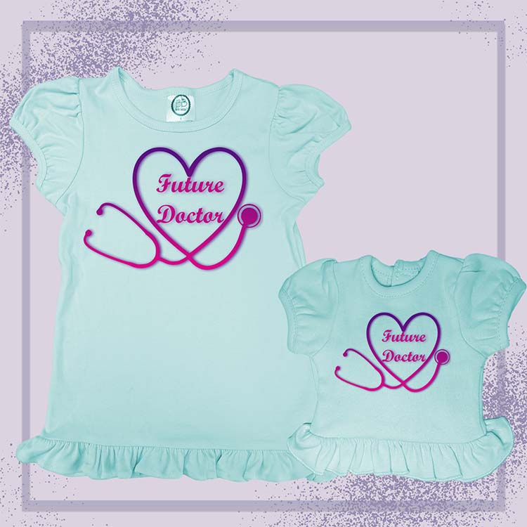 Future Doctor, Extra Ruffle Girl's & Doll Shirts