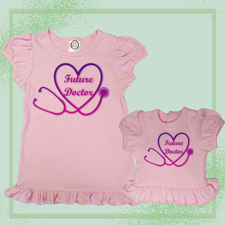 Future Doctor, Extra Ruffle Girl's & Doll Shirts