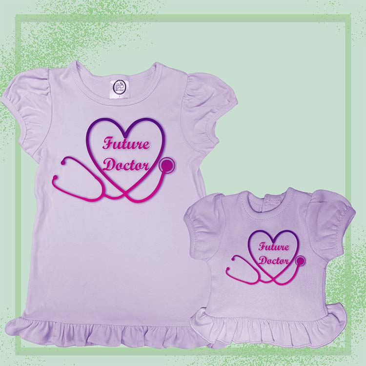 Future Doctor, Extra Ruffle Girl's & Doll Shirts