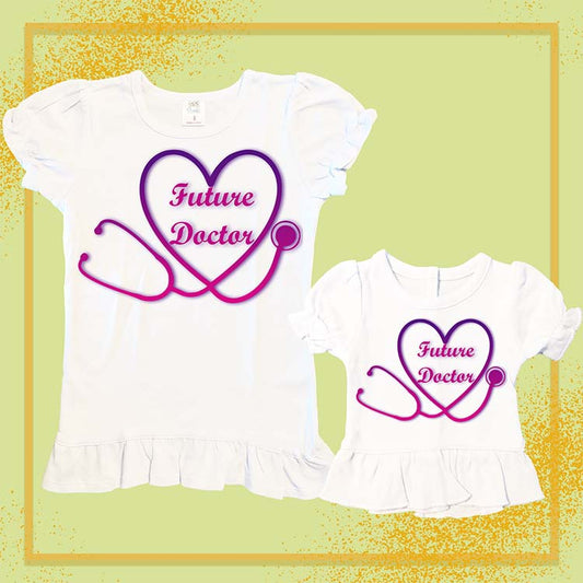 Future Doctor, Extra Ruffle Girl's & Doll Shirts