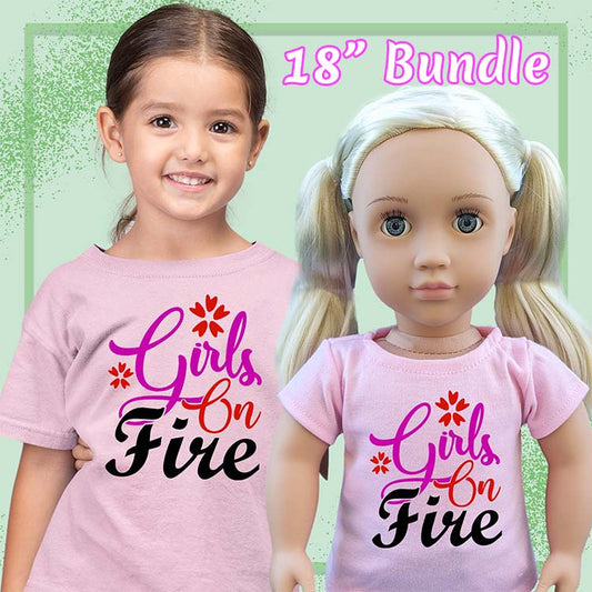 Girls on Fire, 18" Doll Regular Tee Bundle