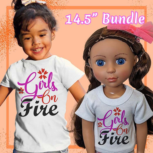 Girls on Fire, 14" Doll Regular Tee Bundle