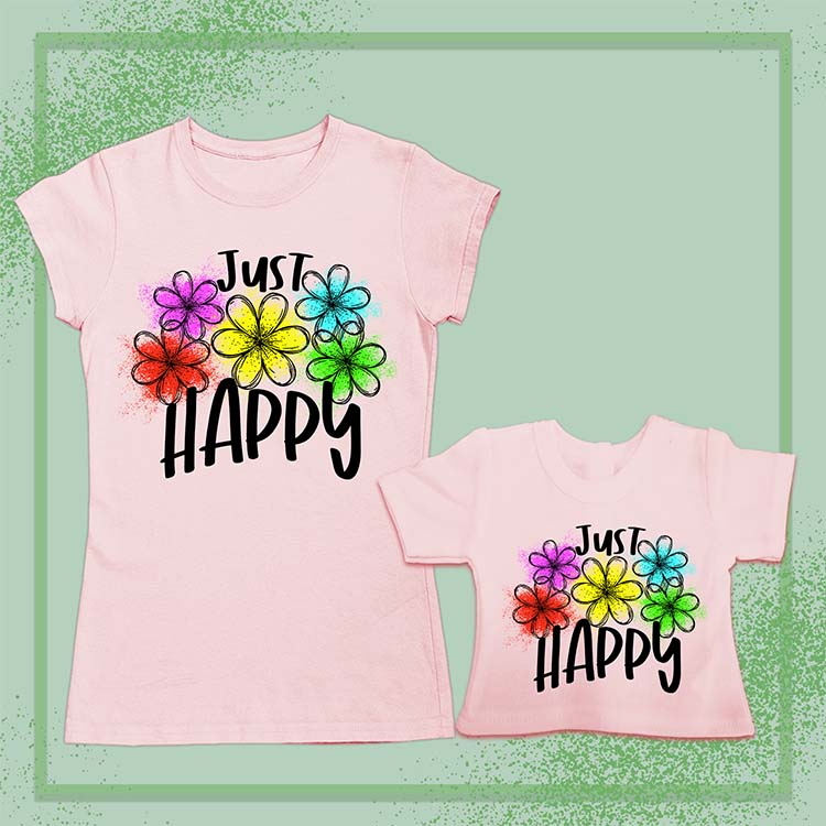 Just Happy Flowers, 18" Doll Regular Tee Bundle