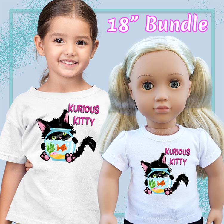 Kurious Kitty, 18" Doll Regular Tee Bundle