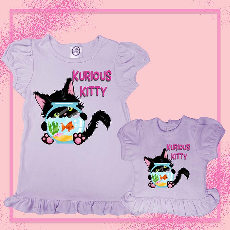 Kurious Kitty, Extra Ruffle Girl's & Doll Shirts