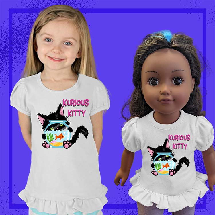 Kurious Kitty, 18" Doll Ruffle Tee Bundle