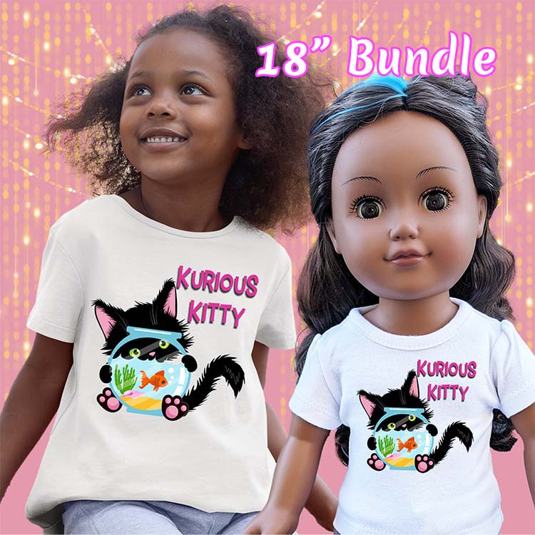 Kurious Kitty, 18" Doll Regular Tee Bundle