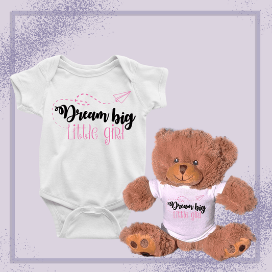 Dream Big Little Girl, Baby Teddy Bear Bundle