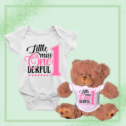 Little Miss One-derful, Baby Teddy Bear Bundle