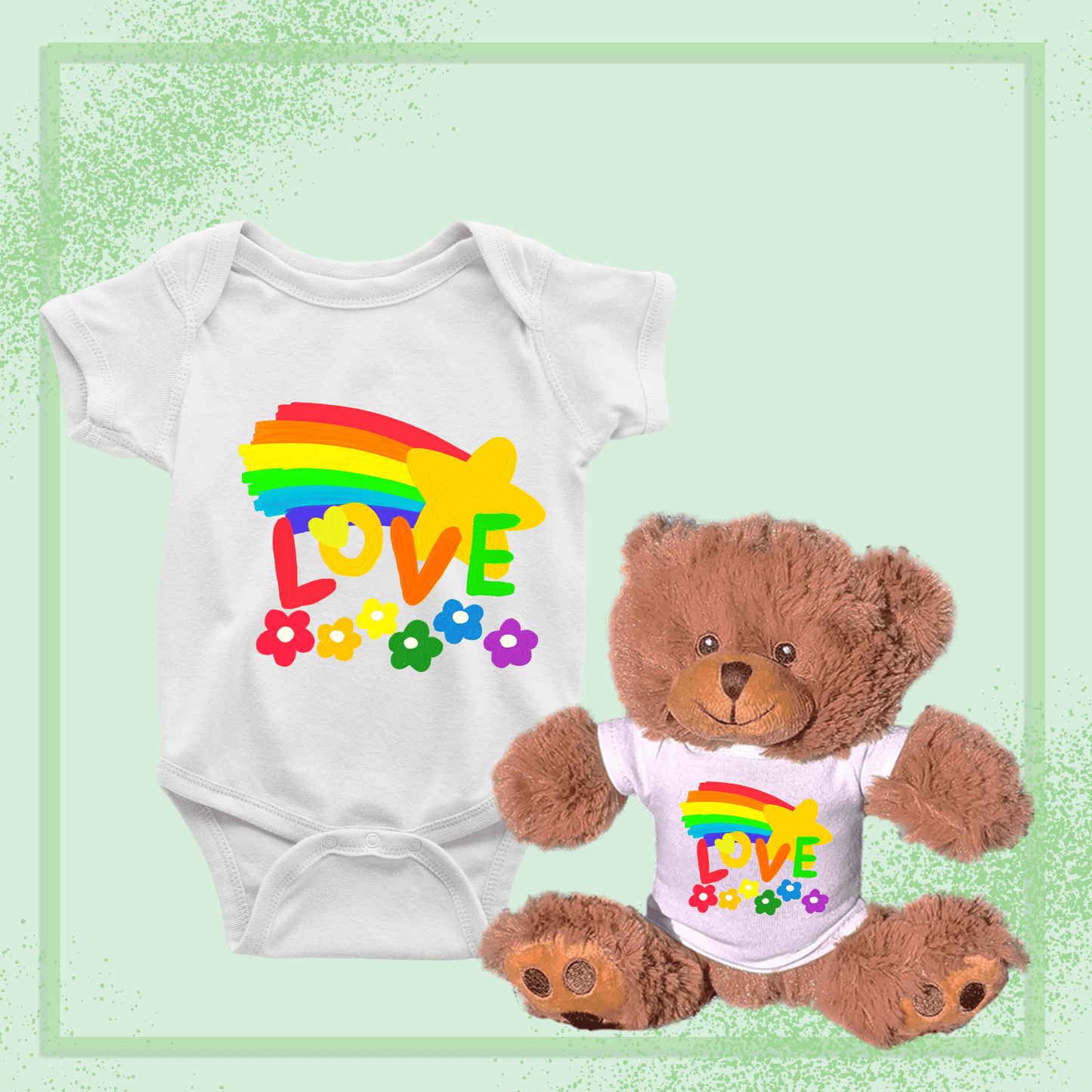 Love Rainbow, Baby Teddy Bear Bundle