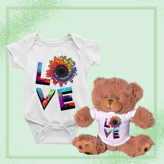 Love Sunflower, Baby Teddy Bear Bundle